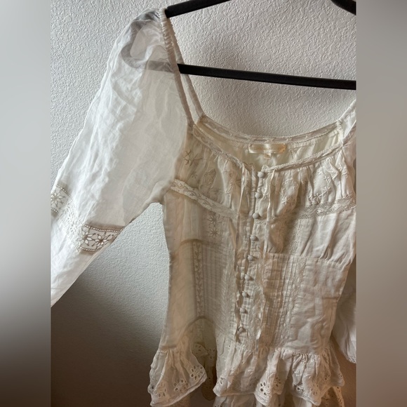 LoveShackFancy white long sleeve mini dress - Picture 3 of 4